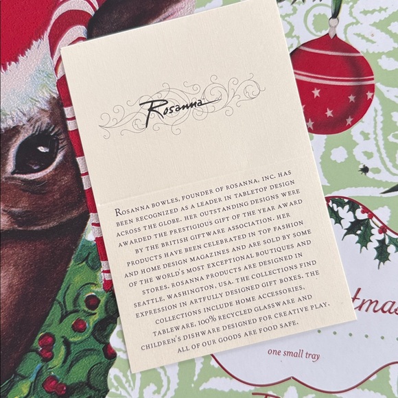 Rosanna 1950’s Style Christmas Greetings Tray New in Box NIB - Picture 5 of 5